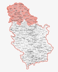 Map Showing Location Of Vojvodina Wit - Serbia Vojvodina Map, HD Png Download, Transparent PNG