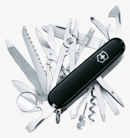 Victorinox Black Swiss Army Knife All Tools - Swiss Army Knife Transparent, HD Png Download, Transparent PNG