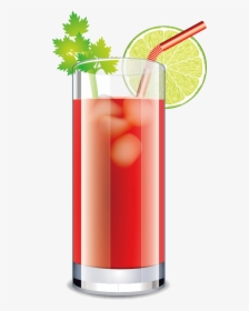Clip Art Cocktail Blue Lagoon Drink - Cocktail Bloody Mary Png, Transparent Png, Transparent PNG