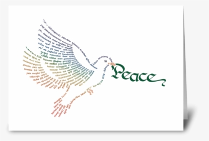 Wor D Peace Dove Greeting Card - Illustration, HD Png Download, Transparent PNG