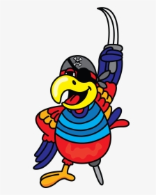 Pirate Parrot Drawing - Cartoon Pirate Parrot Drawing, HD Png Download, Transparent PNG