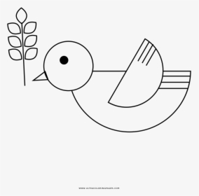 Peace Dove Coloring Page - Line Art, HD Png Download, Transparent PNG