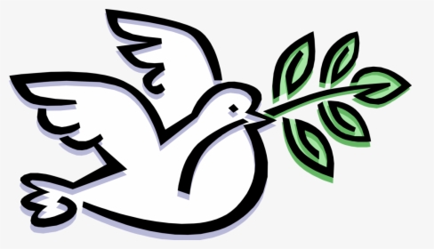 Vector Illustration Of Feathered Bird Peace Dove Carries - Friends Or Quakers, HD Png Download, Transparent PNG