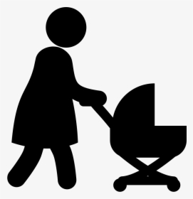 Mother Walking With Baby - Family Cartoon Silhouette Png, Transparent Png, Transparent PNG