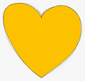 Heart, Yellow, Love, Form, Drawn By Hand - หัวใจ สี เหลือง Png, Transparent Png, Transparent PNG
