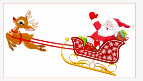 Sleigh Royalty Free Stock Amazing Santa And Reindeer - Santa Sleigh Clipart, HD Png Download, Transparent PNG