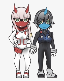 Please Let Zerotwo Get Her Smile Back - Blue Hiro And Zero Two Red, HD Png Download, Transparent PNG