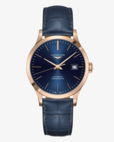 Longines Record Watch Blue Dial Rose Gold Blue Strap - Longines Record L2 821.4 96.4, HD Png Download, Transparent PNG