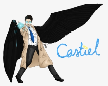 Castiel Banner Black And White Download - Transparent Background Castiel, HD Png Download, Transparent PNG