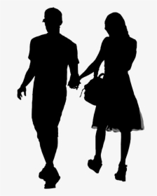 Clip Art Silhouette Girl Boy Image - Girl And Boy Silhouette, HD Png Download, Transparent PNG