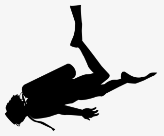 Scuba Diver Silhouette Png, Transparent Png, Transparent PNG