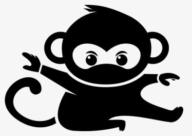 Silhouette, Funny, Cute, Animal, Character, Ninja - Ninja Monkey Silhouette, HD Png Download, Transparent PNG