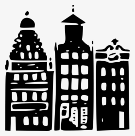 Town Silhouette Png - Black And White Old Town Clipart, Transparent Png, Transparent PNG