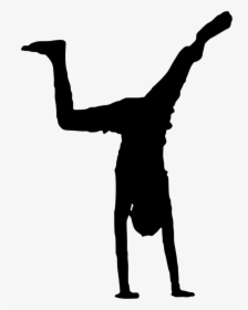 Boy Handstand Silhouette - Handstand Boy Logo Png, Transparent Png, Transparent PNG