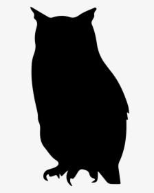 Black,clip Art,silhouette,black And White,monochrome - Owl Icon Free, HD Png Download, Transparent PNG