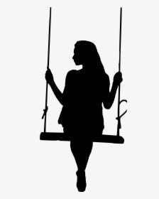 Transparent Baseball Player Silhouette Png - Silhouette Of A Girl On A Swing, Png Download, Transparent PNG