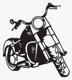 Motorcycle Harley-davidson Silhouette Drawing Clip - Motorcycle Silhouette, HD Png Download, Transparent PNG