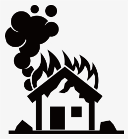 Clip Art Can Stock Photo House - House On Fire Silhouette, HD Png Download, Transparent PNG