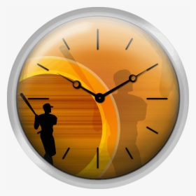 Baseball Player About To Swing Silhouette Digital - Wall Clock, HD Png Download, Transparent PNG
