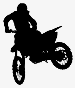 Motocross Stunt Silhouette - Silhouette Dirt Bike Png, Transparent Png, Transparent PNG