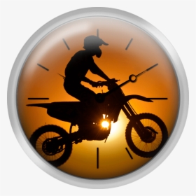 Silhouette Of Motocross At Sunset - Motocross Silhouette, HD Png Download, Transparent PNG