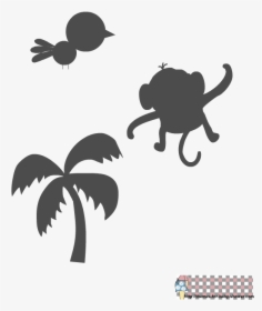 Baby Monkey Silhouette , Png Download - Stencil Safari Baby, Transparent Png, Transparent PNG