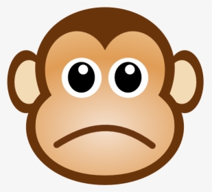 Sad Monkey Svg Clip Arts - Sad Monkey Face Cartoon, HD Png Download, Transparent PNG
