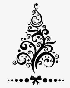 Tree Clipart Swirly - Swirly Christmas Tree Svg, HD Png Download, Transparent PNG