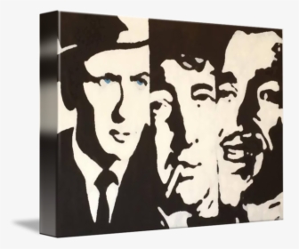 Transparent Rat Silhouette Png - Rat Pack Black And White Painting, Png Download, Transparent PNG