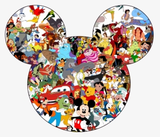 Mickey Mouse Head Silhouette Disney Characters Men, - Disney Characters In Mickey Head, HD Png Download, Transparent PNG