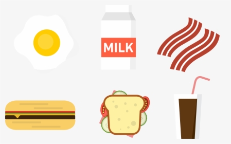Breakfast Fast Food Milk Clip Art, HD Png Download, Transparent PNG
