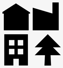 Building Silhouettes And Tree - Sign, HD Png Download, Transparent PNG