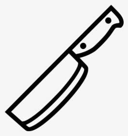 Butcher Knife - Black And White Knife Clipart, HD Png Download, Transparent PNG