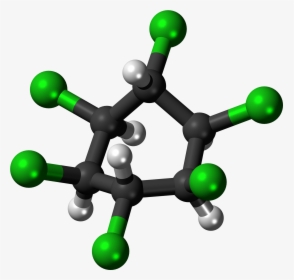 Lindane Molecule Ball - 3d Structure Of Benzene Hexachloride, HD Png Download, Transparent PNG
