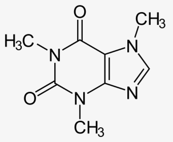 Caffeine-molecule - Caffeine Molecular Structure, HD Png Download, Transparent PNG