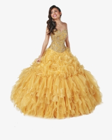 Gown Clipart Yellow Dress - Girl Princess Dress Png, Transparent Png, Transparent PNG