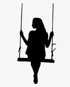 Girl On A Swing Silhouette , Png Download - Silhouette Of A Girl On A Swing, Transparent Png, Transparent PNG