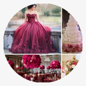 Quinceanera Themes Party - Sweet 16 Burgundy, HD Png Download, Transparent PNG
