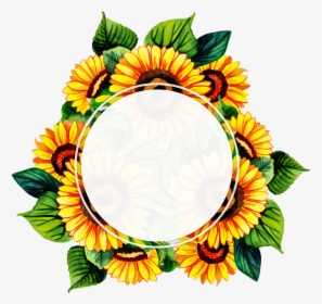 Png Floral Frame Sunflower, Transparent Png, Transparent PNG
