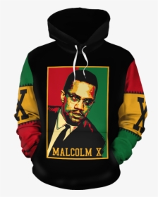 Malcolm X Retro All-over Hoodie   Class - Malcolm X Zip Hoodie, HD Png Download, Transparent PNG