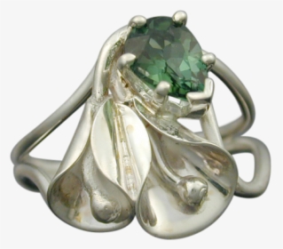 Calla Lily Ring With Green Tourmaline - Locket, HD Png Download, Transparent PNG