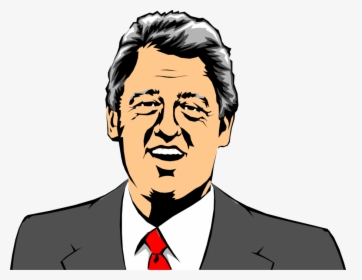 Vector Illustration Of William Jefferson Bill - Bill Clinton Clipart Png, Transparent Png, Transparent PNG