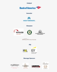 Graphic Of All Sponsors For Ziggurat Including - Bank Of America, HD Png Download, Transparent PNG