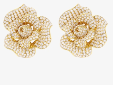 Gold Flower Earrings, HD Png Download, Transparent PNG