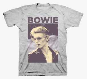 David Bowie Smoking Silver Grey T-shirt - David Bowie Smoking T Shirt, HD Png Download, Transparent PNG
