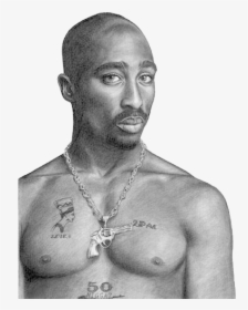 2pac, Tupac Shakur Png - Tupac No Background Black And White, Transparent Png, Transparent PNG