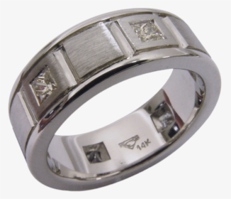 Mens Wedding Ring With Princess Cut Diamonds, HD Png Download, Transparent PNG