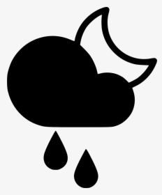 Night Sprinkle Cloud Rain Moon - Cloudy Moon Icon, HD Png Download, Transparent PNG