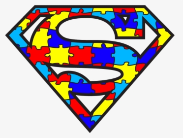 Transparent Puzzle Piece Clipart - Autism Superman Logo, HD Png Download, Transparent PNG