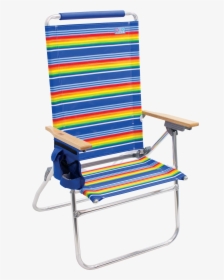 Folding Chair - Striped Beach Chair, HD Png Download, Transparent PNG